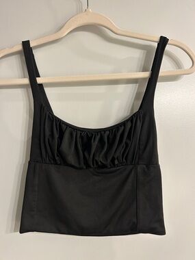 Verge Girl Black Ruched Bust Crop Top